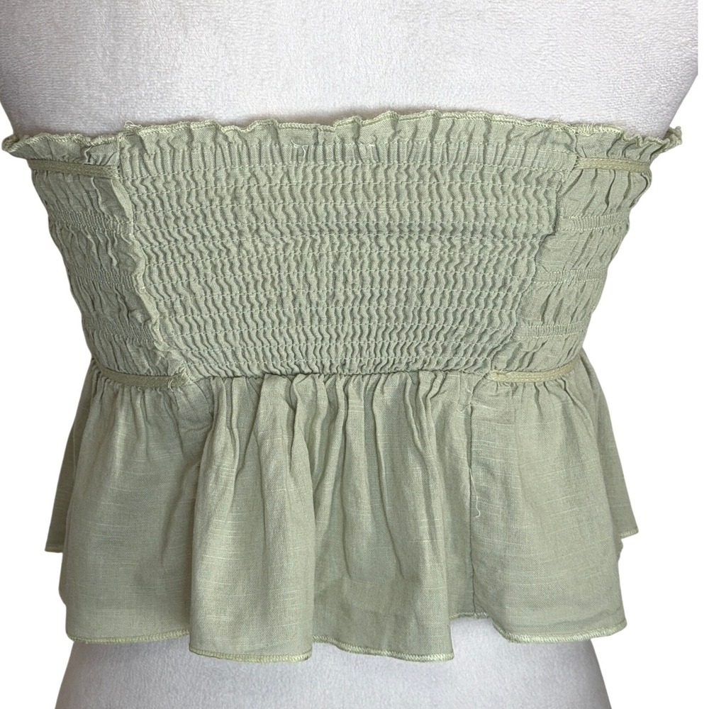 Urban Outfitters Kimchi Blue Tara Babydoll Tube Top Crop Peek a Boo Cutout XS - Picture 2 of 10